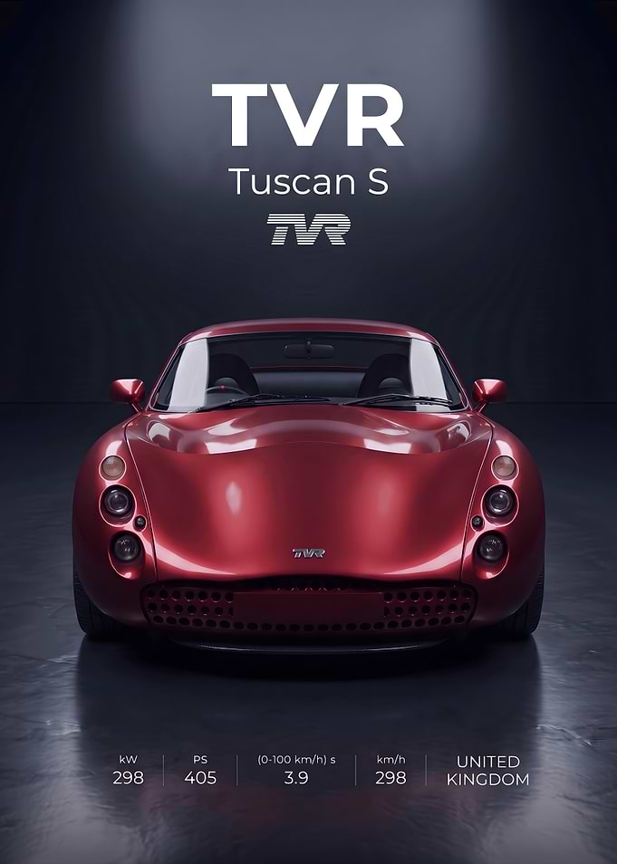 TVR Tuscan S Sports Car Poster
