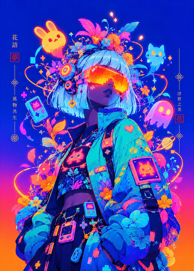 Neon Cyberpunk Gamer - Arcade Dreamer
