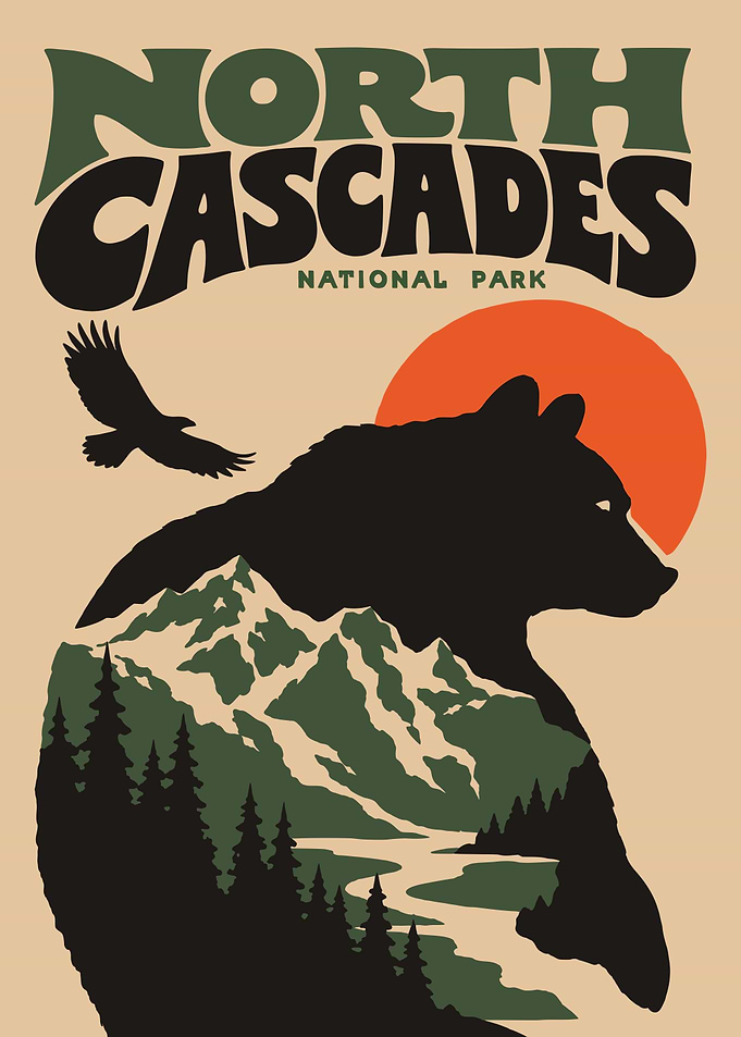 North Cascades National Park Vintage Poster