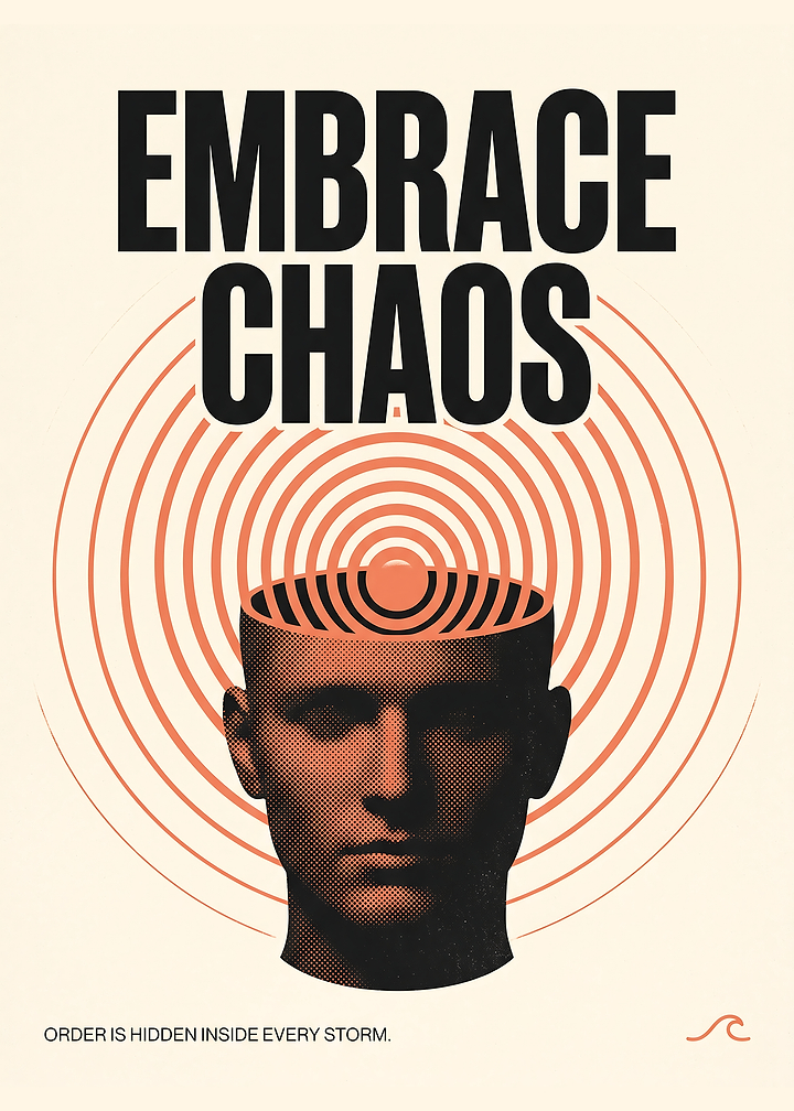Modernist Embrace Chaos Concentric Mind Minimalist Motivational Art
