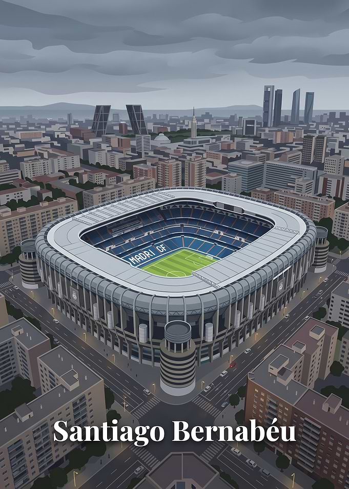 Santiago Bernabéu Stadium Aerial View