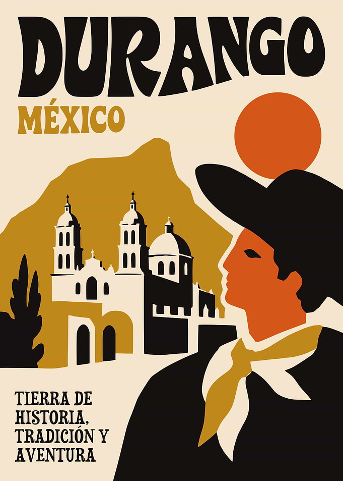 Vintage Travel Poster of Durango Mexico