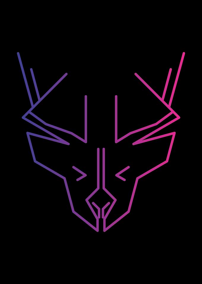 Minimalist Geometric Deer Head Logo