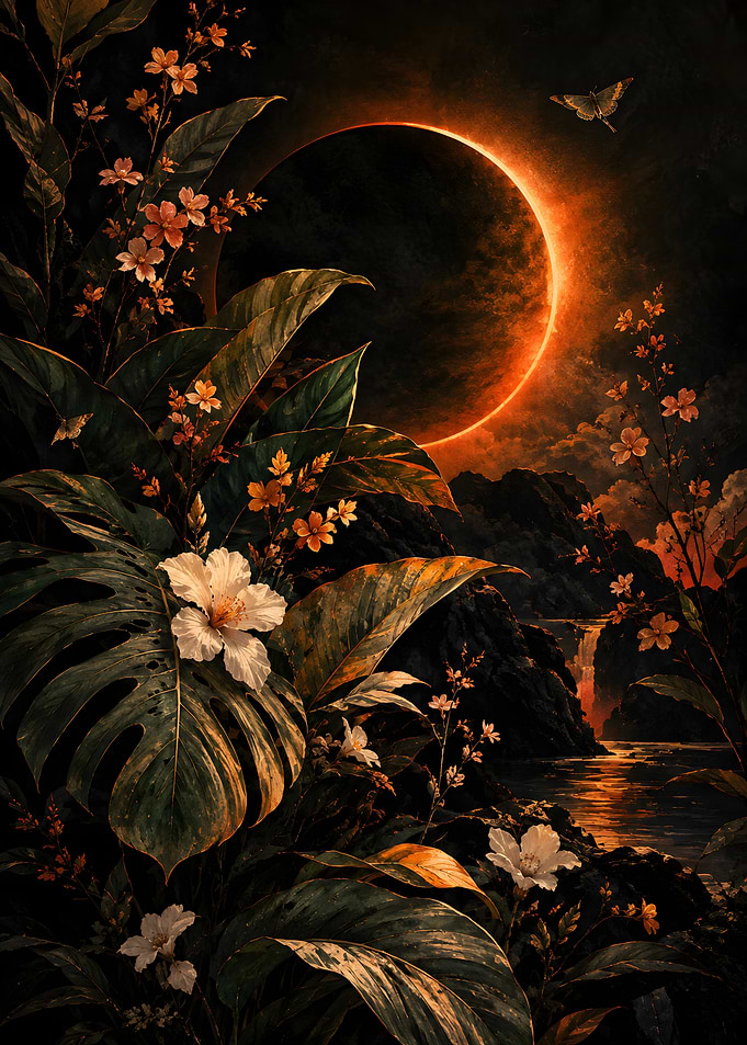 Tropical Eclipse Botanical Landscape
