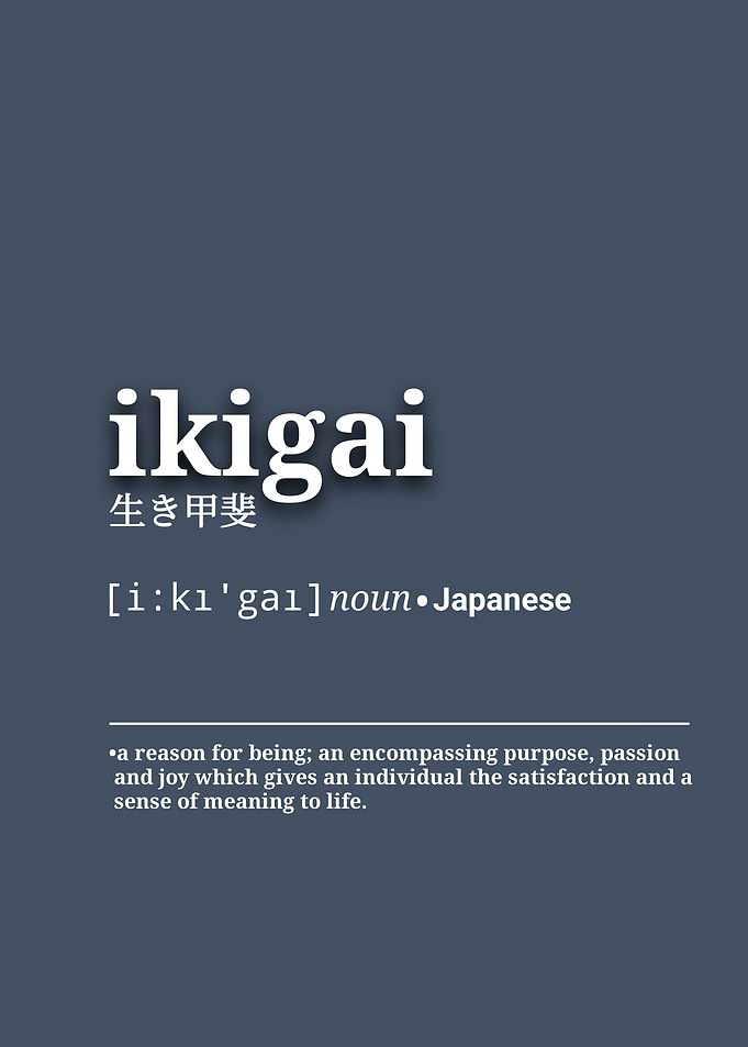 Ikigai Definition Minimalist Poster