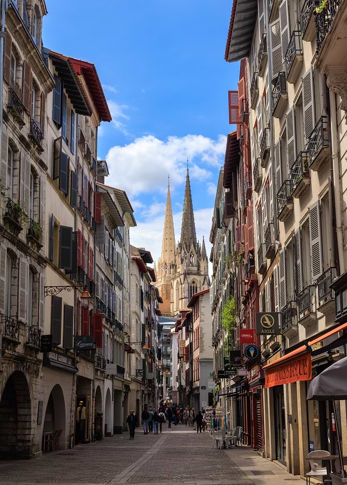 Historic European Street with Cathedral View