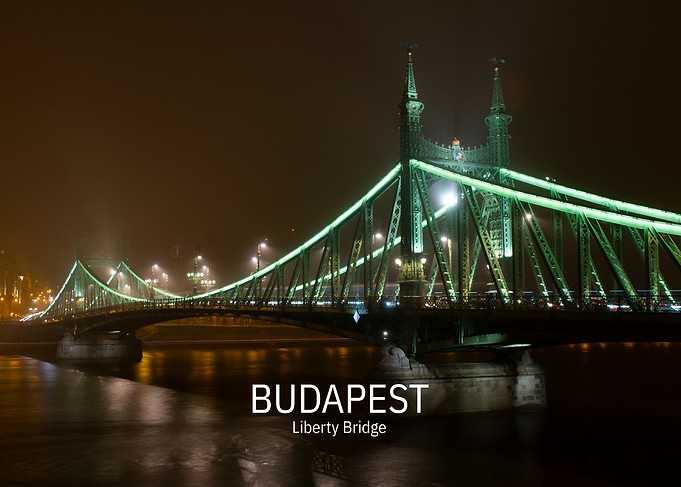 Budapest Liberty Bridge at Night