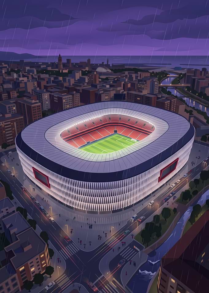 San Mames Stadium at Night