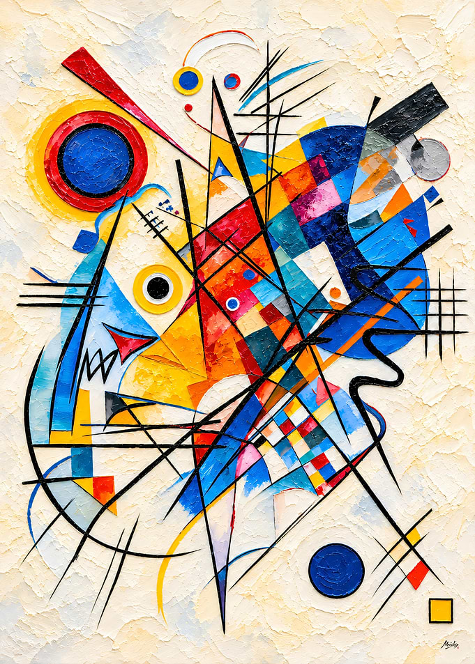 Geometry in Flux No. 23 - Blue Vector Abstraction