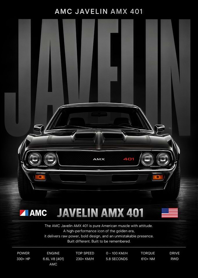 AMC Javelin AMX 401 Muscle Car