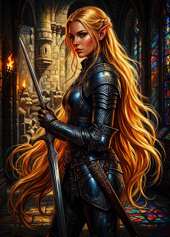 Elven Warrior Princess in Armor