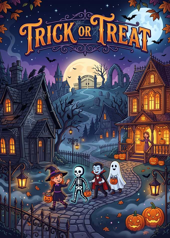 Trick or Treat Halloween Scene
