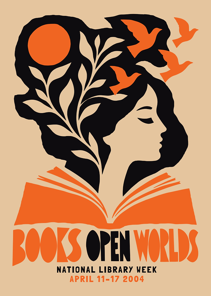 Books Open Worlds Library Poster