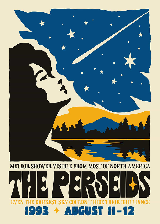 Vintage Perseids Meteor Shower Poster