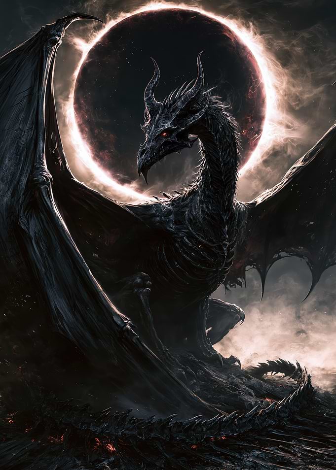 Dark Dragon Under Solar Eclipse