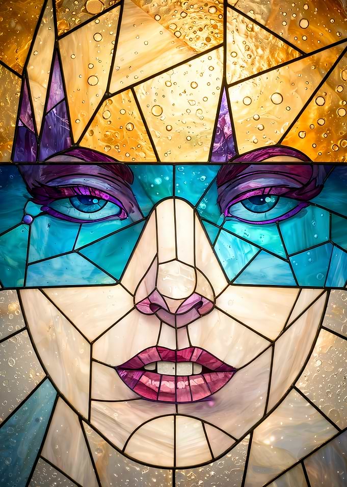 Stained Glass Portrait of a Woman