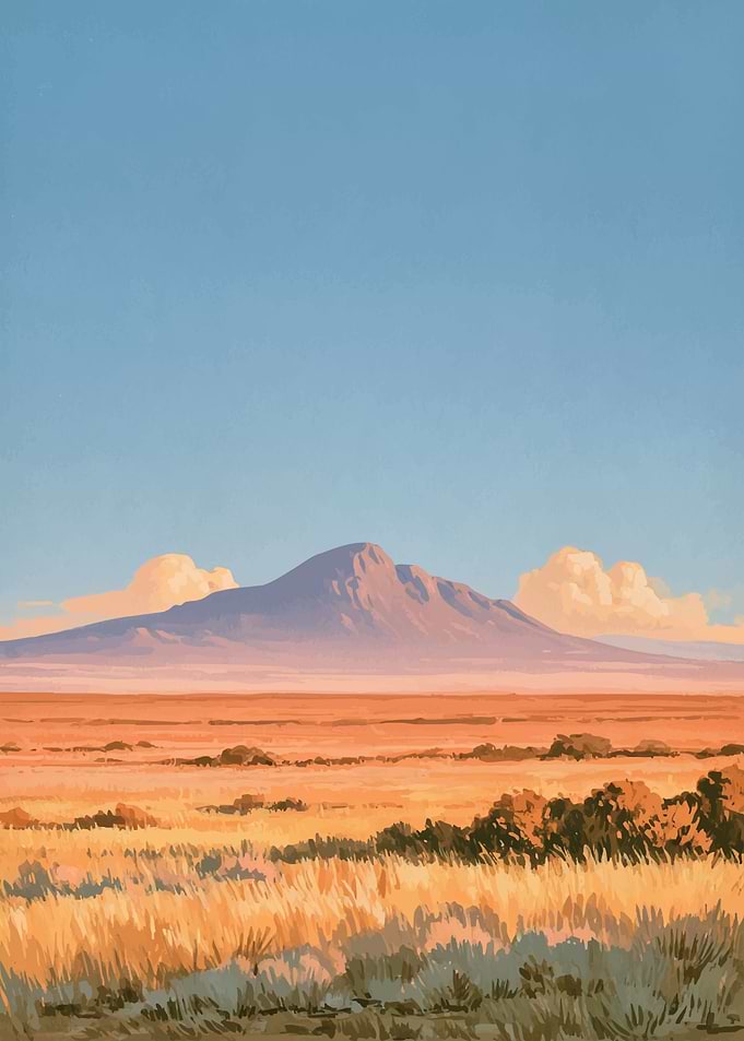 Serene Mountain Landscape at Sunset