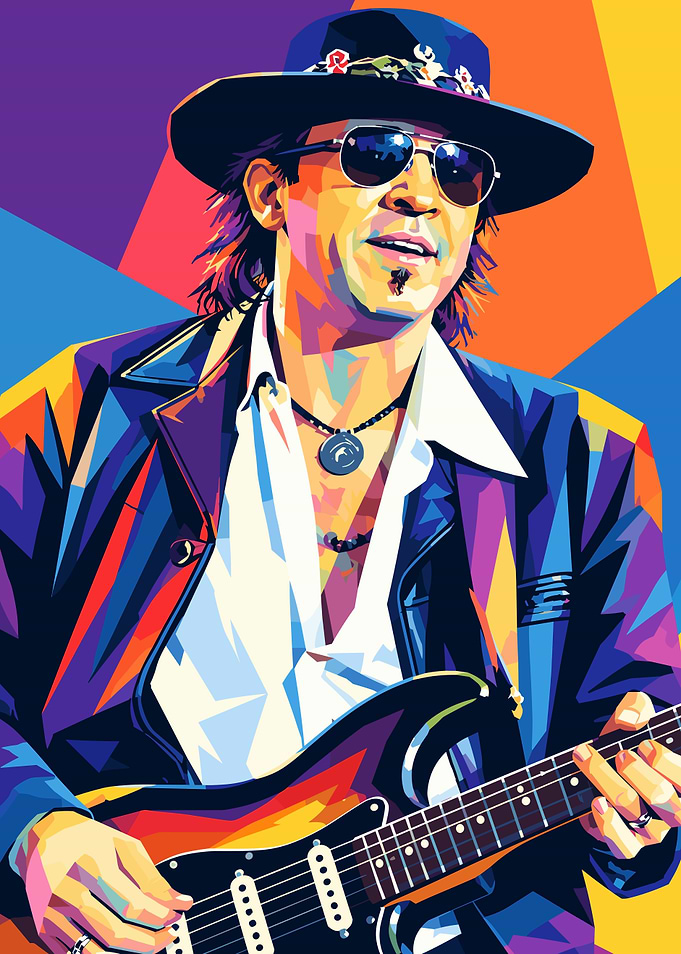 Stevie Ray Vaughan Pop Art Portrait