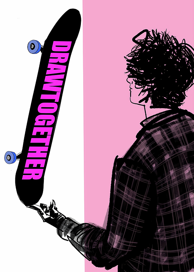 DrawTogether Skateboard Illustration