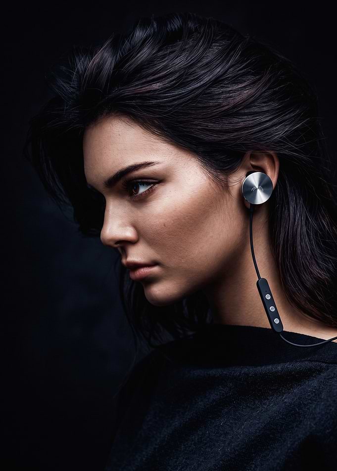 Kendall Jenner Wearing Sleek Earphones