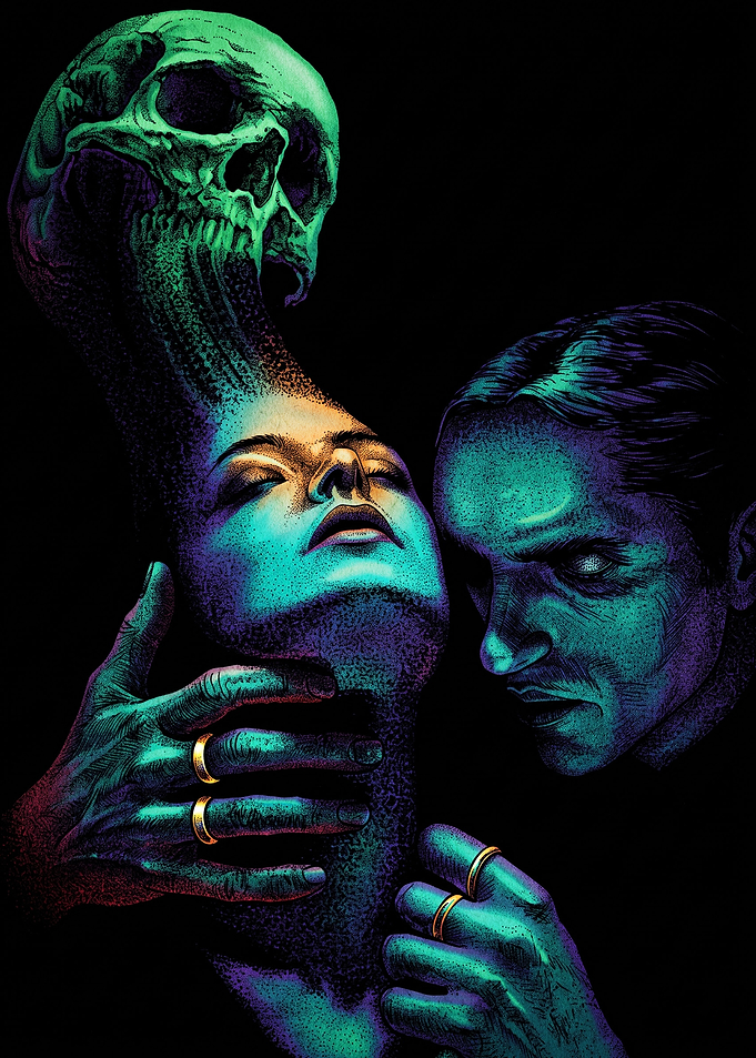 Surreal Dark Fantasy Skull Portrait