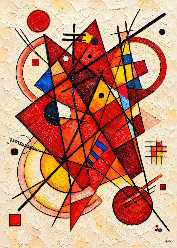 Geometry in Flux No. 22 - Crimson Geometric Rhythm