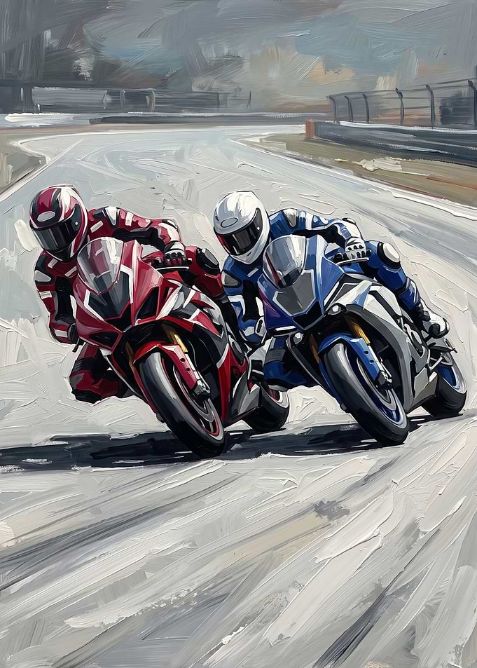 Motorcycle Racers on Track