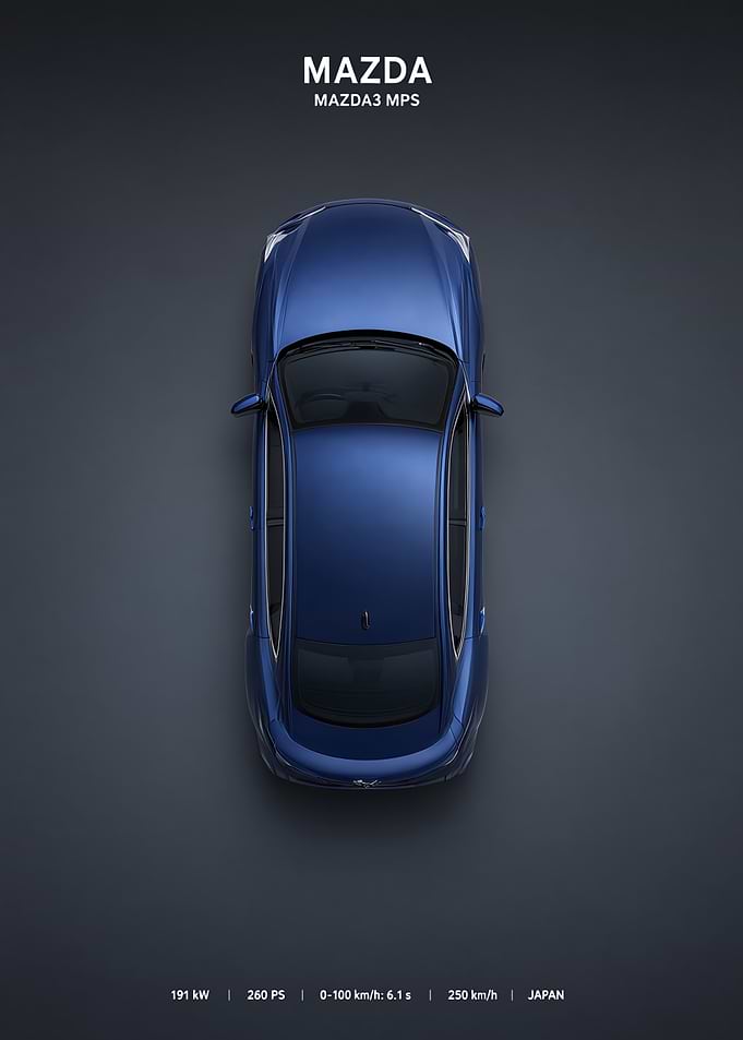 Mazda3 MPS Top View Poster