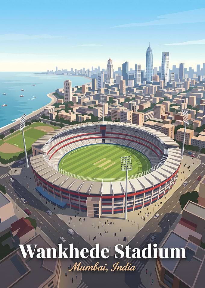 Wankhede Stadium Mumbai India Illustration