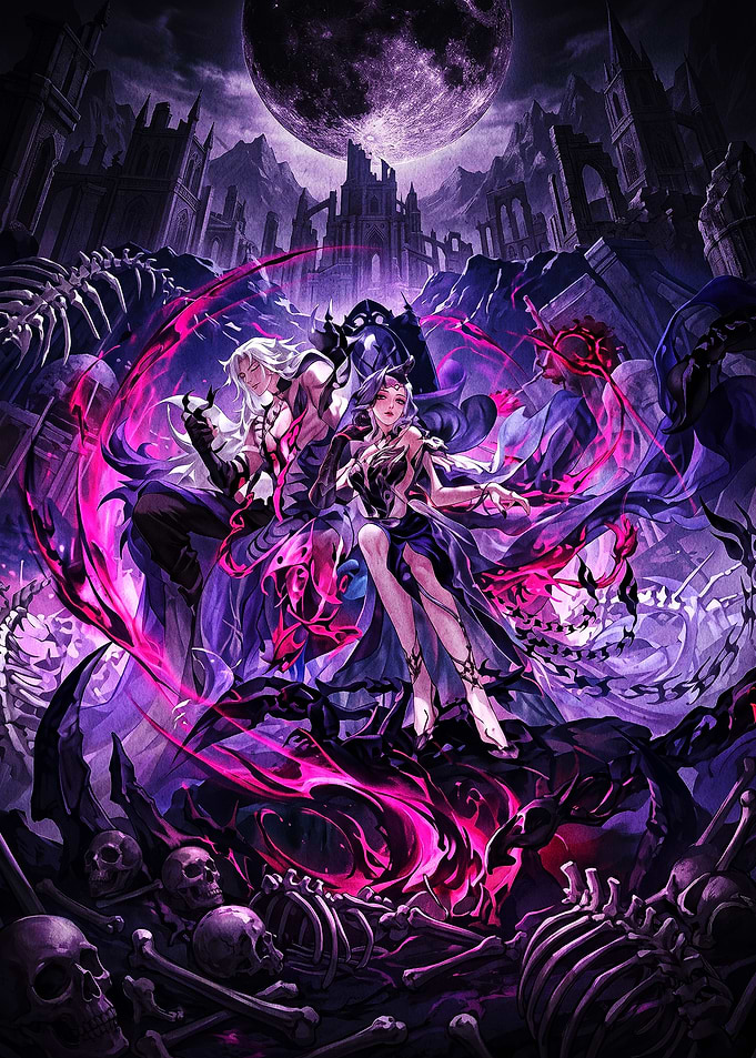 Dark Fantasy Gothic Couple Illustration