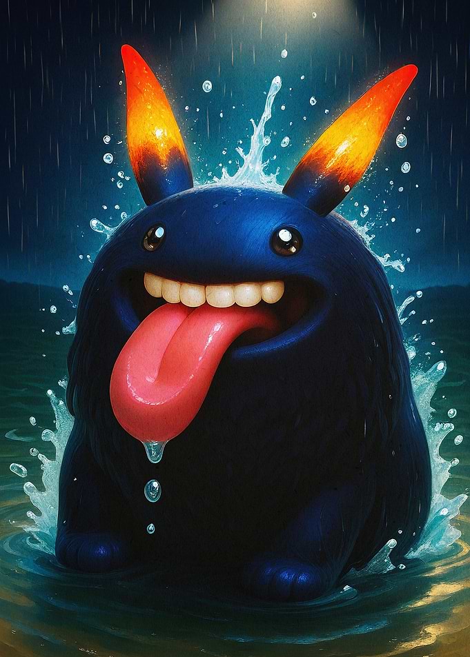 Blue Monster Creature Fantasy Art
