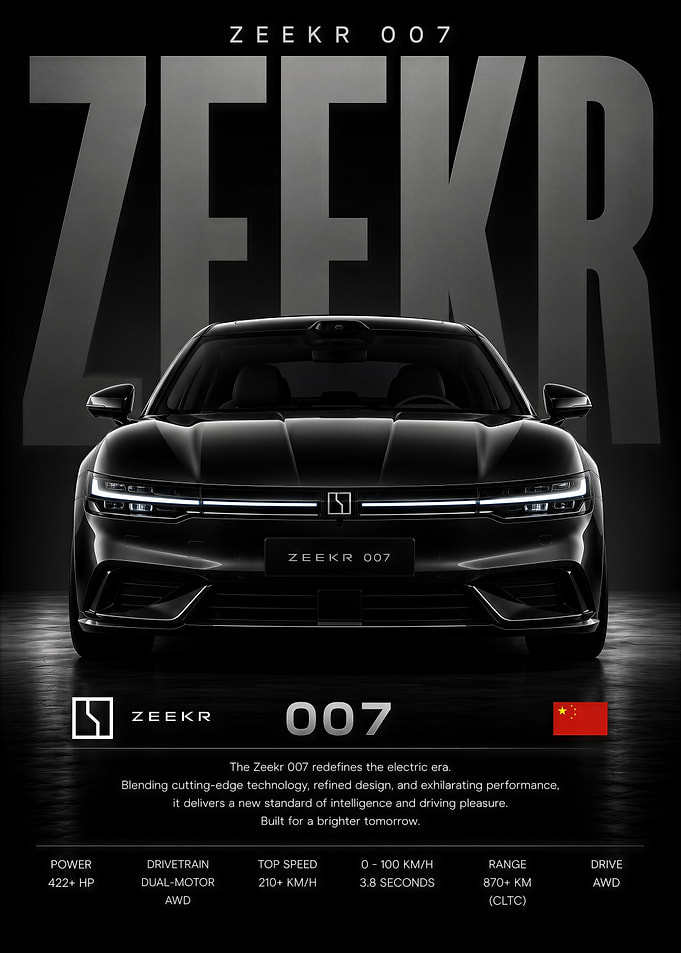 Zeekr 007 Electric Sedan Poster