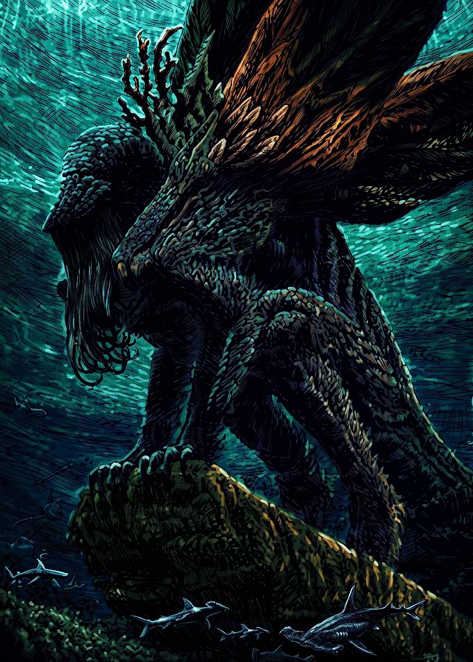 Cthulhu Mythos Underwater Creature Illustration