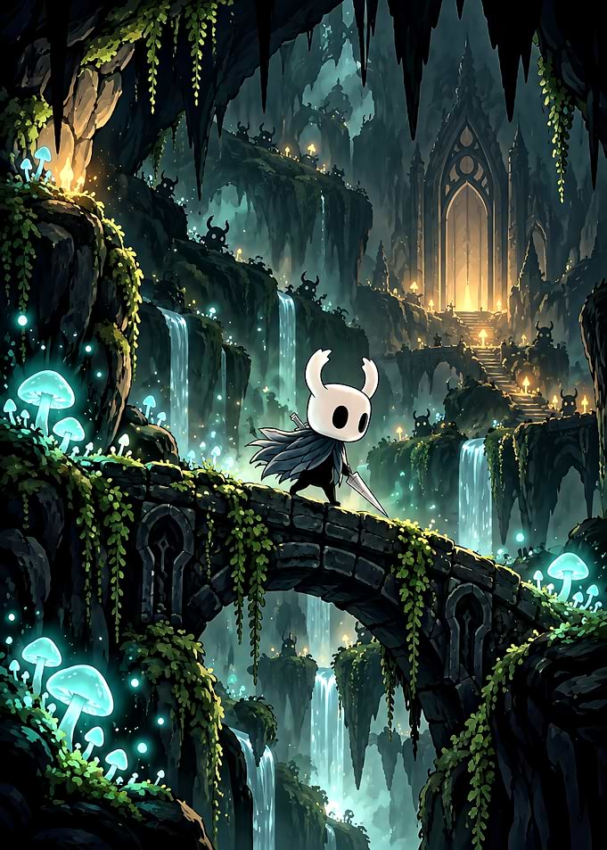 The Knight in Glowing Caverns