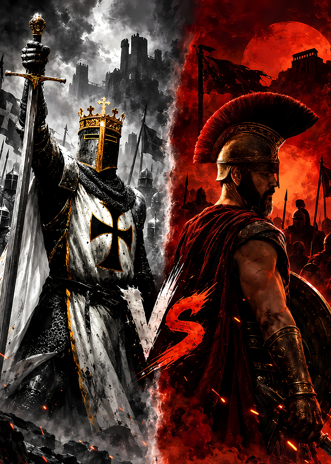 Knight Versus Spartan Warrior Battle
