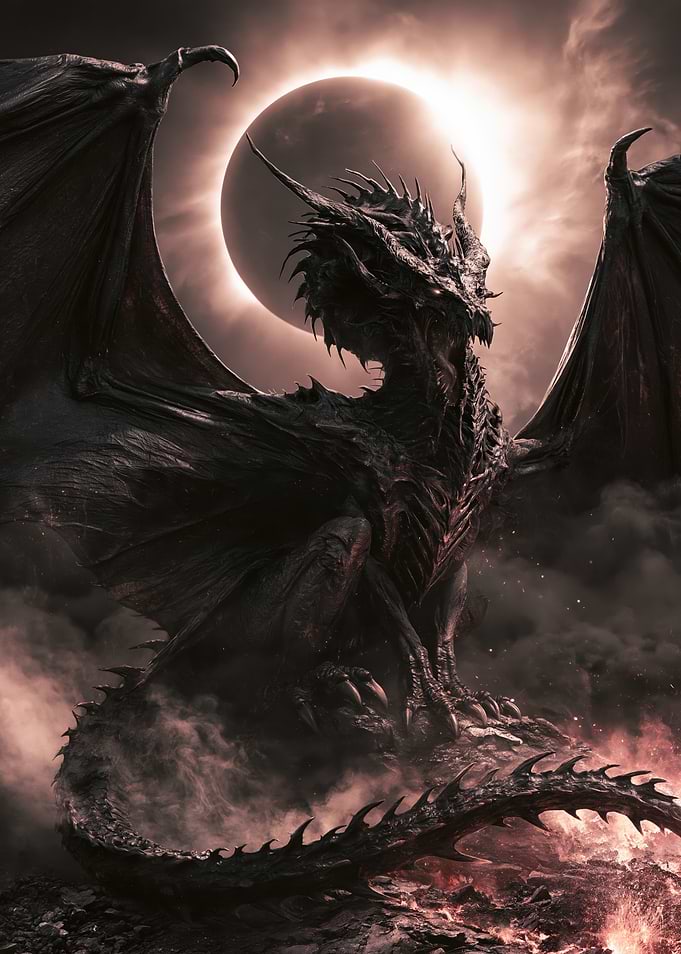 Dark Dragon Under Solar Eclipse