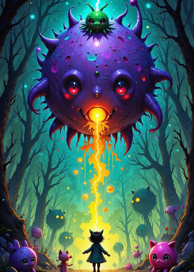 Purple Monster Forest Fantasy Art