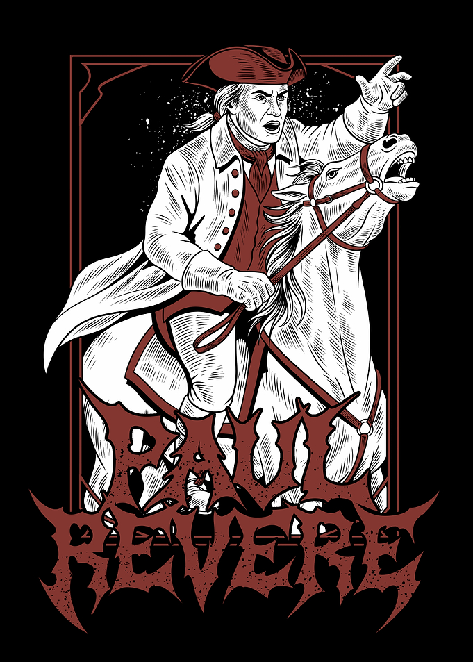 Paul Revere Metal Style Illustration