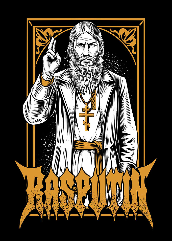 Grigori Rasputin Metal Style Illustration