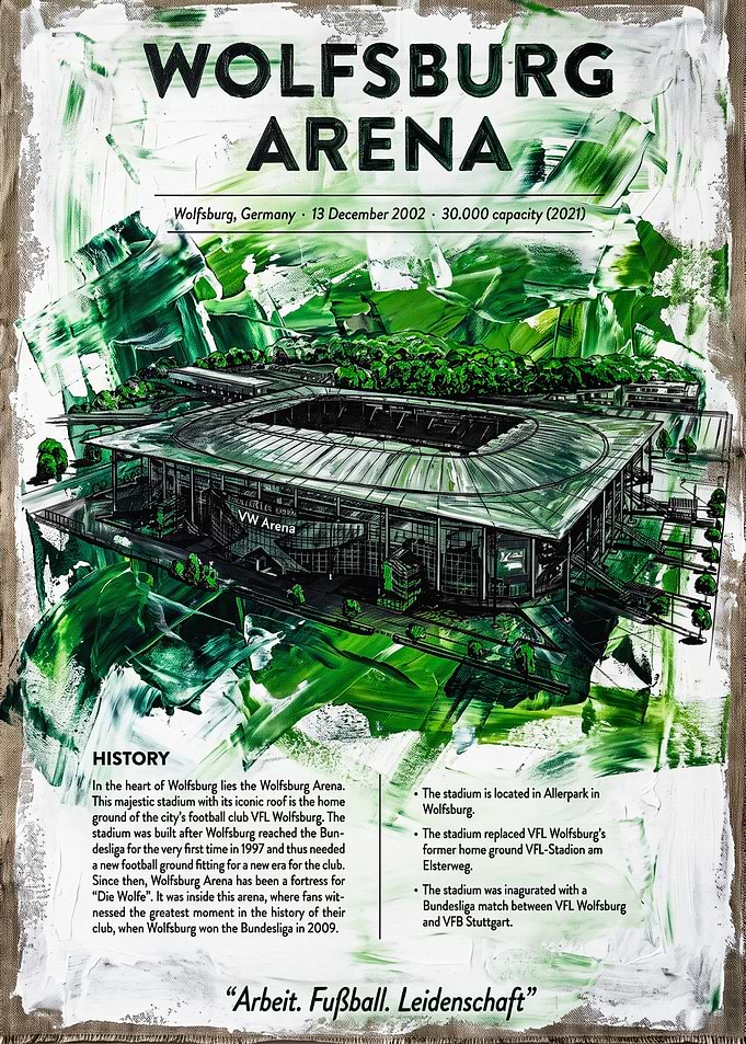 Wolfsburg Arena Football Stadium Poster