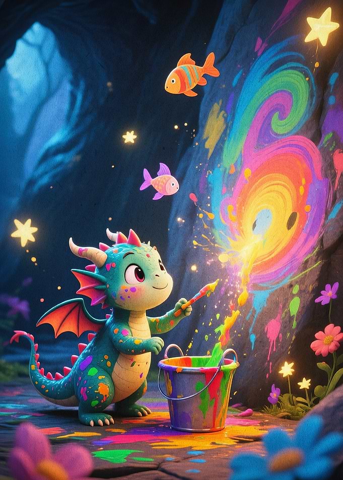 Cute Dragon Painting Magic Art