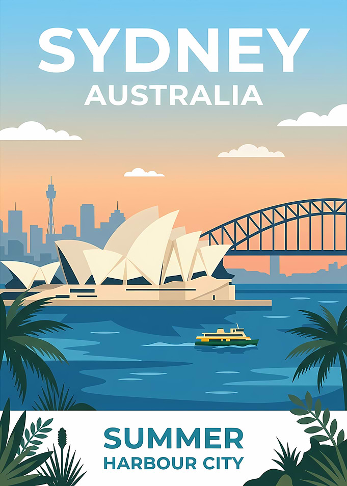 Sydney Australia Travel Poster