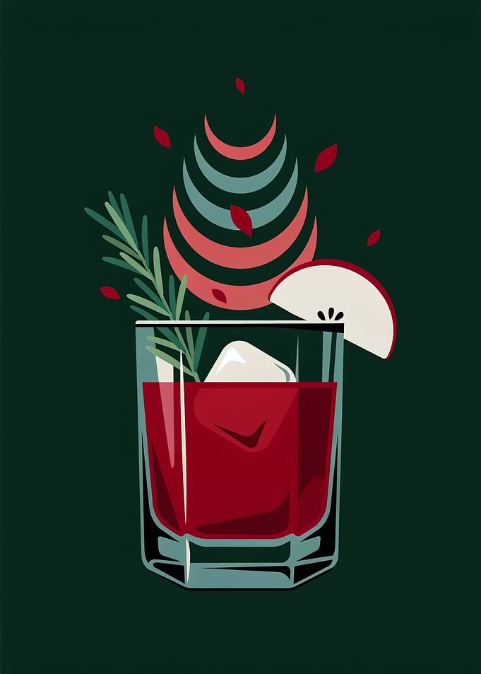 Mulled Wine Winter Retro Poster