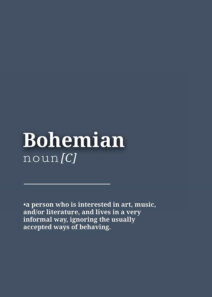 Bohemian Definition Minimalist Poster
