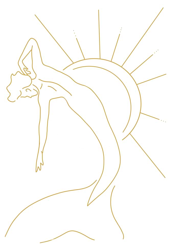 Minimalist Golden Merman Line Art