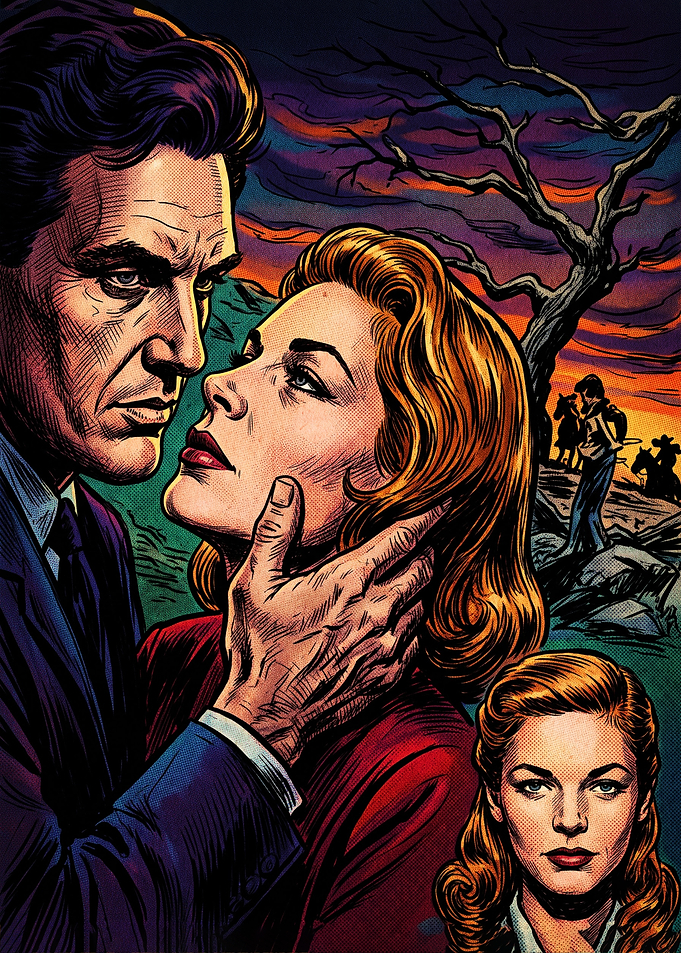 Classic Noir Romance Comic Art