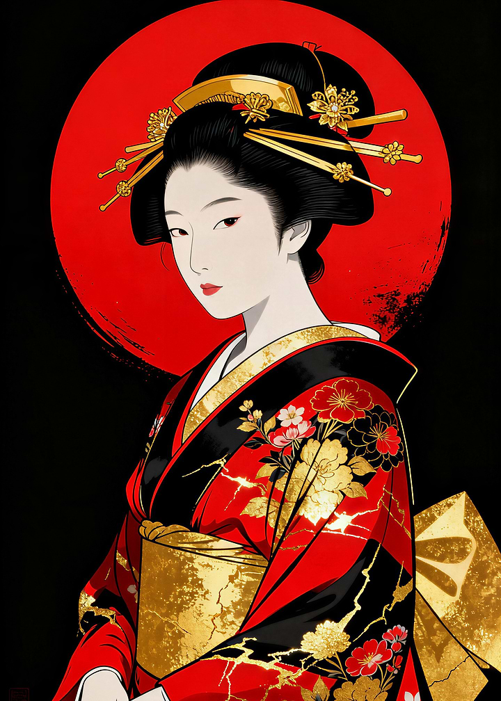 Japanese Oiran IV - Under the Red Sun