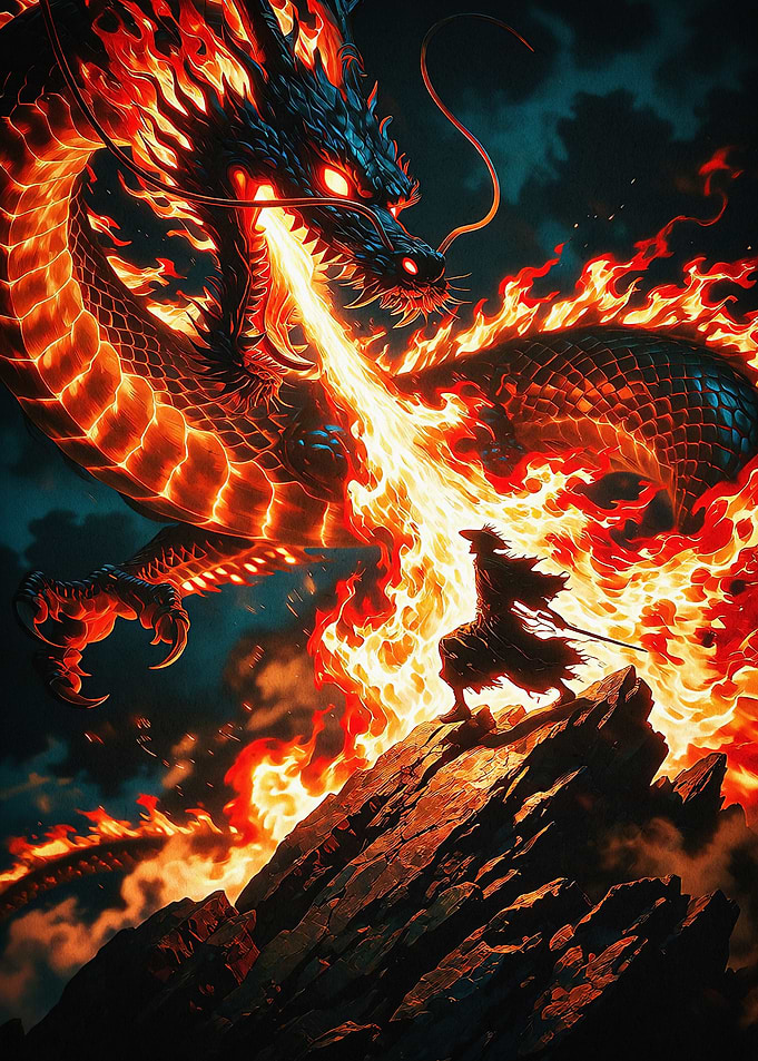 Dragon Fire Epic Fantasy Poster