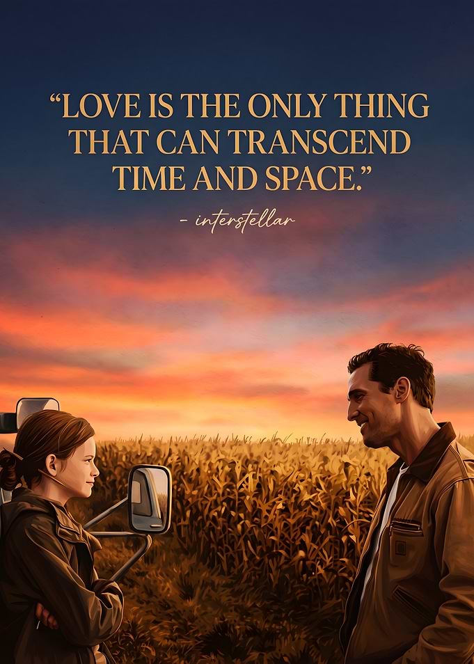 Interstellar Movie Quote Poster
