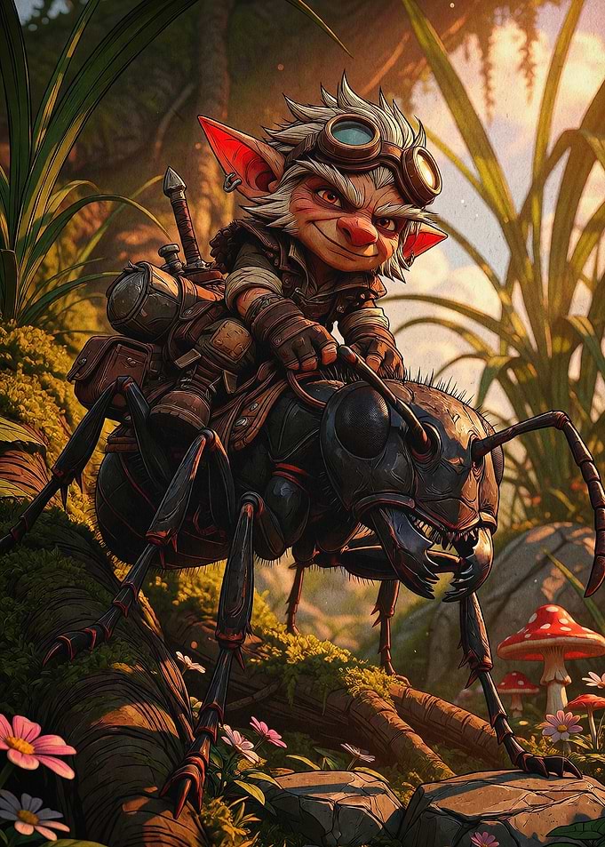 Goblin Rider Fantasy Art Poster
